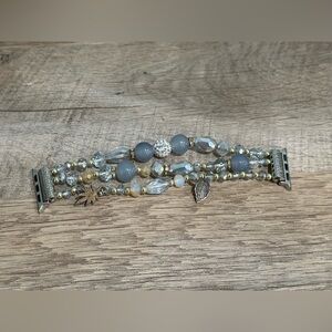 Apple Watch band Elegant Beaded Bracelet with Silver and Gold Accents